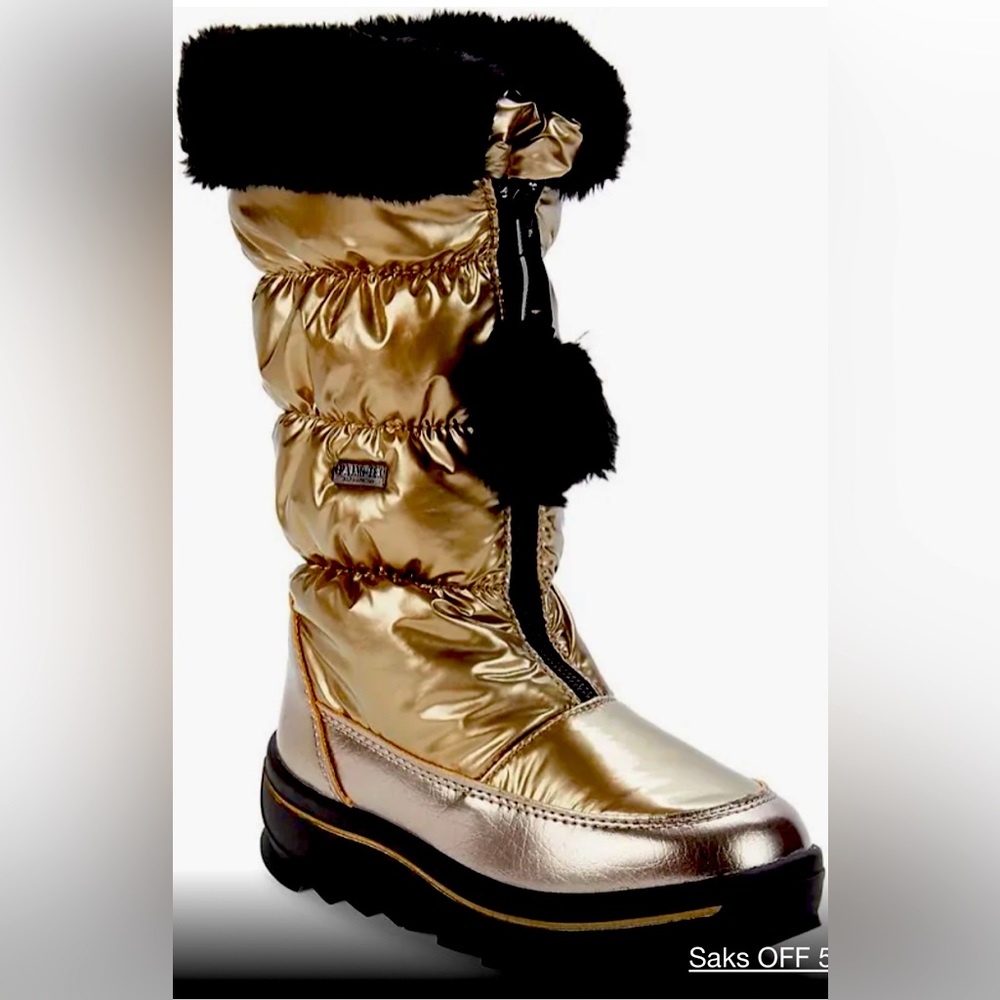 Pajar Toboggan Gold Metal kids snow boots. Size 1